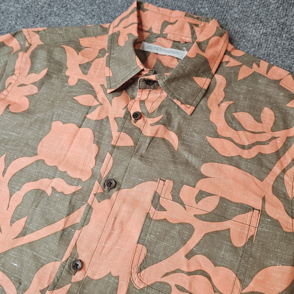 Outerknown Mens Hawaiian Aloha Shirt Size Small Organic Cotton Kelly Slater